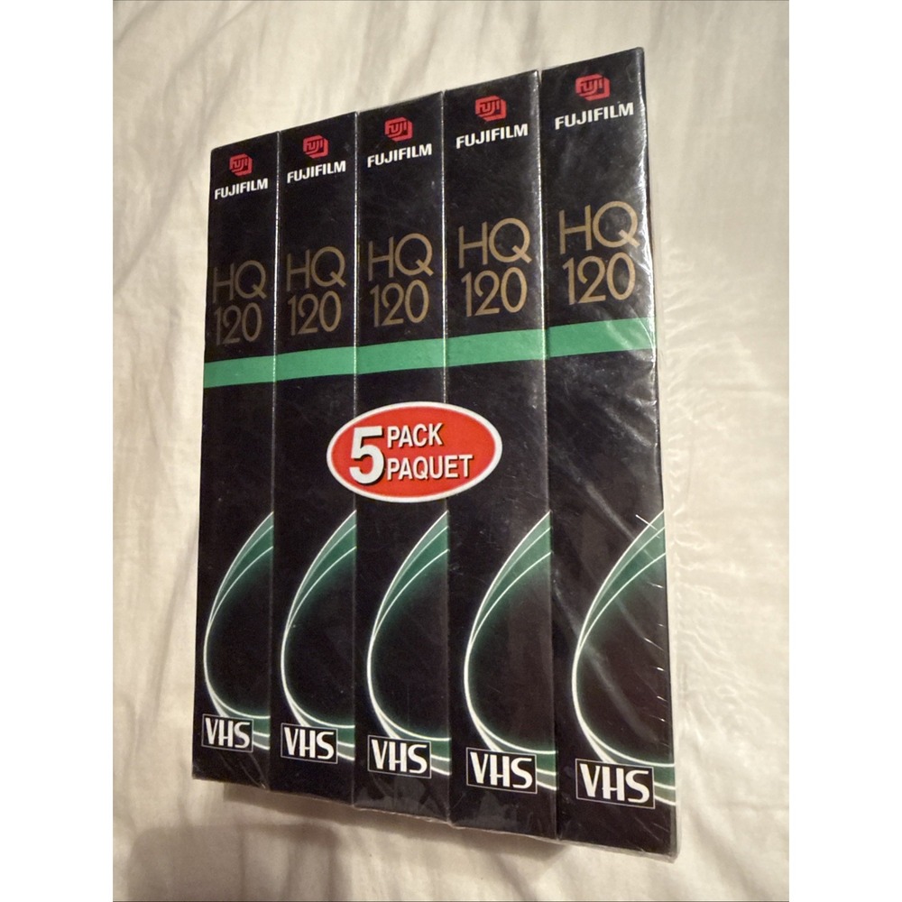 Fujifilm HQ120  5 Pack Brand New Six Hours Blank Vhs Tape Tapes